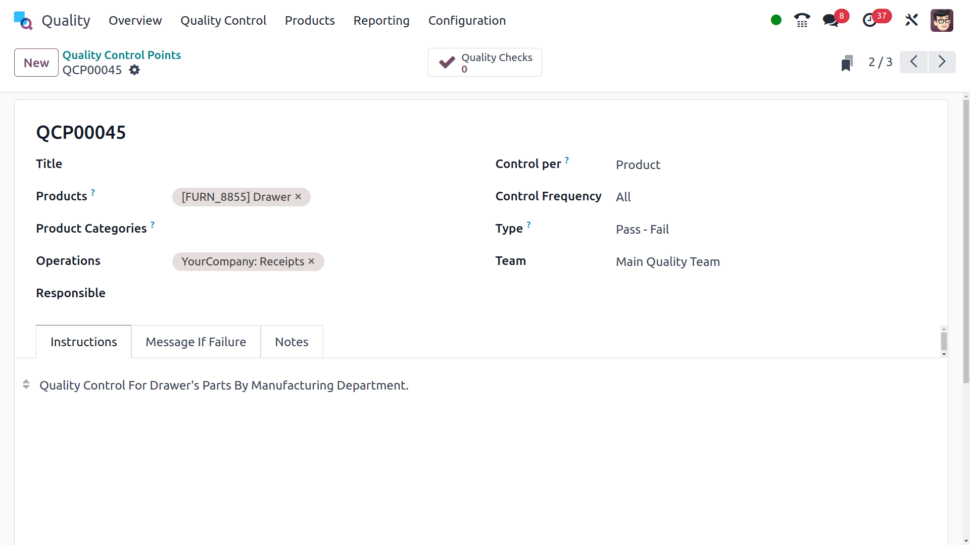 Quality management for modernized operations